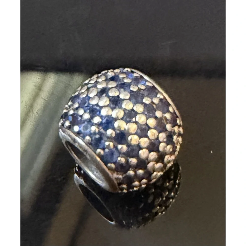 Pandora Sterling Silver Pave Lights Blue Crystal SEPTEMBER Charm #791051NCB